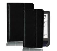 RUIPOCX Custodia Intelligente Compatibile con Pocketbook Aqua 640/641 Digital Book eReader Folio Custodia Protettiva in Pelle con Funzione di Sospensione Automatica(Black)
