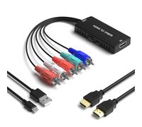 RuiPuo Convertitore da HDMI a componente, YPbPr + R/L, convertitore adattatore audio 1080P 5RGB per lettori Blu-ray, DVD, STB, PC, Xbox, Roku, lettori DVD