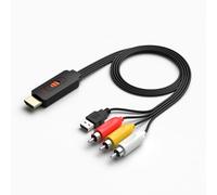 RuiPuo Convertitore da HDMI a RCA, adattatore da HDMI a AV/composito/video audio supporta PAL/NTSC, compatibile con Roku, Fire Stick, Apple TV, DVD, lettore Blu-ray, STB