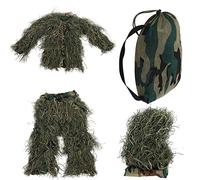 Ruiqas 4 in 1, abbigliamento mimetico 3D da caccia per bambini, con borsa per il trasporto, abbigliamento militare militare e pantaloni per caccia nella giungla, tiro, softair, fotografia della fauna