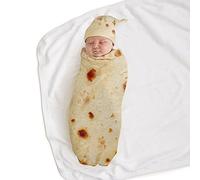 Ruiqas Coperta Burrito Swaddle per Bambini - Flanella Tortilla Wrap con Cappello - Baby Shower 85 * 85cm/33.5 * 33.5in