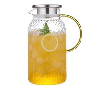 RUIQINGSANY Caraffa in vetro da 1,5 litri con coperchio e beccuccio, caraffa, tè freddo, succo di frutta, per bevande fatte in casa, tè freddo, latte, caffè/vino