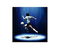 RUIQIU Diego Maradona Poster Stampa Del Calcio Citazione Del Calcio Dell'arte Poster Stampa Della Parete Stampa Su Tela Poster Soggiorno Camera Da Letto 60x60cm