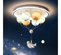 RuiRfh Lampada da soffitto LED cartone animato astronauta Luce camera da letto incorporata illuminazione creativa pianeta di vetro Lampadario camera per bambini ristorante asilo sala giochi sala lettu