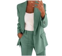 RUIRUILICO 2024 Completo Estivo da Donna 2 Pezzi Risvolto Elegante Completo da Ufficio a Maniche Lunghe con Bottoni Giacca Formale Completo di Pantaloni Giacca per Matrimoni