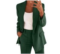 RUIRUILICO 2024 Completo Estivo da Donna 2 Pezzi Risvolto Elegante Completo da Ufficio a Maniche Lunghe con Bottoni Giacca Formale Completo di Pantaloni Giacca per Matrimoni