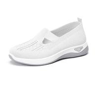 RUIRUILICO Scarpe Comfort Donna Senza Lacci Confortevoli Scarpe Ortopediche da Donna Suola Antiscivolo Casual Basket Leggero Primavera Ete, A Bianco., 38.5 EU