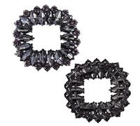 ruiruiNIE 2 Pezzi/Set Clip per Scarpe in Lega di Zinco Quadrato con Strass Scintillio Floreale Clip di Lusso Clip DIY Tacco Alto Fibbia Scarpe da Sposa da Sposa Charms Decorazione