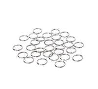 ruiruiNIE 30 Pezzi 15mm Portachiavi in Acciaio Inossidabile Portachiavi Diviso edc Anello Tondo Anello Fibbia Portachiavi Argento
