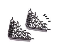 ruiruiNIE Protezioni angolari per borsette 2 Pezzi Borse in Metallo Borse Bordi con Clip Fibbia Decorativa Fissa Fissa Accessori Hardware Fai da Te Nero