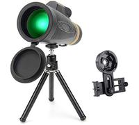 Ruiseawing Telescopio monoculare 12-16x50, ad alto zoom, portatile, con lente a prisma BAK4, con adattatore per smartphone e treppiede, per osservare gli uccelli, per interni ed esterni