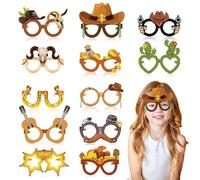 Ruispeed 24 Pezzi Decorazioni per Feste Western Occhiali di Carta del Selvaggio West Regali per Party a Tema Cowboy, Fotocabina Accessori per Compleanno