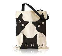 RUISPEED Borsa di cotone estetica con scomparto interno - Borsa tote in tela alla moda per donne, ideale per shopping, fitness e vita quotidiana