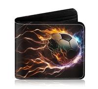 Ruispeed Jungen Geldbeutel Cool Bifalt Portemonnaie mit Fußball Muster RFID Schutz ID Fenster und Münzfach Ideal als Geburtstags- oder Weihnachtsgeschenk für Jungen 8-15 Jahre