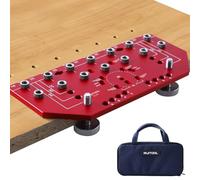 Ruitool Jig per perni per mensola e cerniera Jig due in uno, morsetto integrato interamente in metallo con punte da trapano da 1/4" e 5 mm, guida per trapano regolabile per mensola e cerniera per