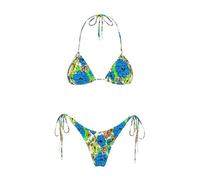 RUITOTP Bikini Donna Mare,Bikini Perizoma Scollo a V Push Up Taglio Alto Costume Donna Due Pezzi,Brasiliano Sexy Vita BassaTanga Donna