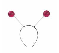 RUITOTP Cerchietto per capelli in argento, con 2 sfere rotonde oscillanti da discoteca, accessorio per carnevale decorazione per capelli per donne