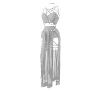 RUITOTP Completo Intimo Tre Pezzi con Abito con Spalline e Cuscinetti per Il Petto, Bellissima Gonna in Garza