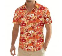 RUITOTP Herren Hawaiihemd Freizeit Hemden Kurzarm Blumen Hawaii Hemd Männer Sommer Beach Oberteil 2026