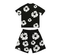 RUITOTP Tuta Estiva con Stampa Kapok de Uomo Set T-Shirt e Pantaloncini da Uomo DT Tuta da Jogging Estiva da Pezzi a Maniche Corte Hip Hop Y2K T-Shirt con Stampa in Schiuma da Unisex