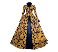 RUITOTP Vestito Palazzo Elegante Medioevo Donna Abito Lungo in Pizzo Costume Pizzo Retro Victorian Carnevale A-Line Abito Masquerade Lolita Party Festa da Ballo Veneziani Costumi
