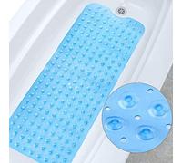 Ruiuzioong Tapis de Baignoire Antidérapant,Résistant à la moisissure,Très Long,Antibactérien,BPA,sans phtalate de Latex,Lavable en Machine,Idéal pour Les Enfants (40 x 100 cm, blu)