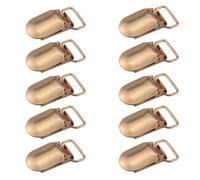 Ruiwaer 10 clip dorate per reggicalze in ferro, clip dorate per panno, clip in bronzo, clip di fissaggio in metallo a becco d'anatra per tute, bretelle e pantaloni