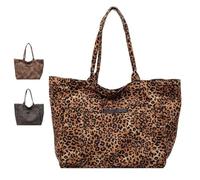 RuiWise Borsa A Tracolla Tote Bag Leopardata Da Donna Borsa Tote Leopardi | Borsa Tote Con Stampa Leopardata, Borsa Tote Oversize Da Donna, Grande Capacità
