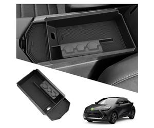 RUIYA Compatibile con Toyota C-HR 2024-2026 Braccioli Portaoggetti Organizer, Console Centrale Portaoggetti Consolle Braccioli Vano Contenitore Portaoggetti C-HR Accessori, Nero