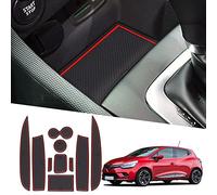 Ruiya per Renault Clio 4 2013-2018 Antiscivolo Interno Tappetini, Clio 4 Tappetini in Gomma per Auto Tappetino Bracciolo Protezione Scanalatura Porta Interni Tappetini Gomma Clio 4 Accessori
