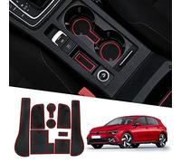 Ruiya per VW Golf 7 7.5 R GTD GTI GTE 2014-2020 Antiscivolo Interno Tappetini,Tappetini in Gomma per Auto Tappetino Bracciolo Protezione Scanalatura Porta Interni Tappetini Gomma Golf 7 Accessori
