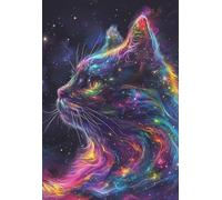 RUIYANMQ 1000 Pieces,Puzzle Colorato,Puzzle Gifts ，Cat Abstract Starry Sky Posters ，Divertente Giocattolo Personalizzato Per Adulti ，Giochi Per Ridurre Lo Stress In Famiglia ，Wall Decor,Dx84Zp