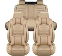 RuiYiL 9 Pezzi Auto Set Coprisedili Pelle per Opel Mokka B/GS Line+/ Ultimate 2021-2024, Set Copri Sedile per Anteriori Traspirante Impermeabile Coprisedili Protezioni Sedile,A/Beige