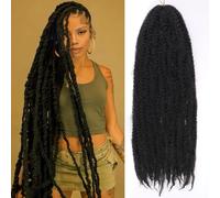 RuiYok 8 confezioni di capelli Marley Twist da 76,2 cm, pre-separati, colore nero, lunghi, elastici, afro, crespi intrecciati, extension per capelli all'uncinetto, colore avana, 1B#