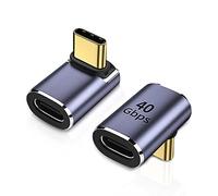 RUIZHI Adattatore USB C Maschio a Femmina,Tipo C Connettore 90 gradi Tipo C Adattatore da 40 Gbps Supporto 100W, 8k@60Hz Video per Laptop Tablet Phone 2 Pack