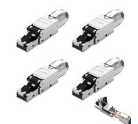 RUIZHI Connettore di rete CAT 7 RJ45 per cavo LAN rigido Ethernet, CAT6A CAT7 senza attrezzi LSA, 10 Gbps. AWG 23-26, spina LAN completamente schermata STP (4PCS)