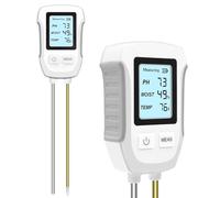 RUIZHI Tester digitale 3 in 1 con display LCD: misuratore di valore PH, misuratore di umidità, temperatura per giardino, serra, fiori da balcone, prato