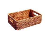 Ruiziliang Cestini, Cestino portaoggetti Rettangolare Portatile in Rattan, Scatola Giapponese for Articoli Vari Intrecciata a Mano(M 33cm x 23cm x 10cm)