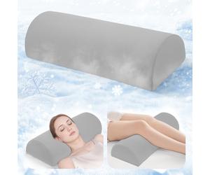 Ruizman Cuscino per gambe, cuscino rinfrescante per ginocchia per dormire sulla schiena, cuscino a mezza luna per letto, cuscino sotto il ginocchio in memory foam, per dormire su schiena e piedi
