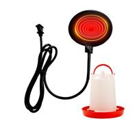Rukjmqi Abbeveratoio Riscaldato per Galline, 15cm 20W Elemento Riscaldante in Gommas Siliconica Nera con Cavo da 180 Cm, Riscaldatore d'Acqua per Polli, Allevamento di Pollame Invernale All'Aperto