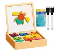 Rukjmqi Blocchi Magnetici Di Legno - Giocattolo Costruzioni 3D - Cubi Educativi con Forme Geometriche per Infanzia Regalo Compleanno e Viaggi Bambini e Bambine