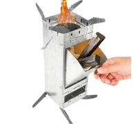 Rukjmqi - Bruciatore resistente in acciaio con maniglia per il trasporto - Scaldacollo pieghevole per accessori da campeggio, per cucinare a casa, cucina, casa, giardino, cortile, barbecue