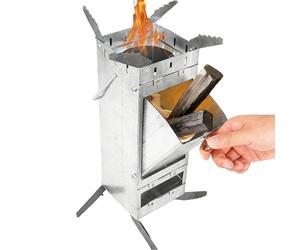 Rukjmqi - Bruciatore resistente in acciaio con maniglia per il trasporto - Scaldacollo pieghevole per accessori da campeggio, per cucinare a casa, cucina, casa, giardino, cortile, barbecue