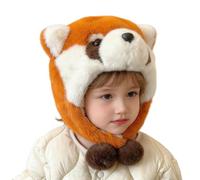 Rukjmqi Cappello in Peluche,Copricapo a Forma di Procione Divertente e Caldo,Cappello con Orecchie da Animale in Peluche | Per Donne e Adolescenti Cosplay Esterno Inverno Uso Quotidiano e Feste