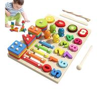 Rukjmqi Giochi Puzzle in Legno per Apprendere le Forme - Puzzle Sensoriale in Legno per Ordinare Forme,Gioco di Matematici Precoce per Bambini Piccoli e in Età Prescolare
