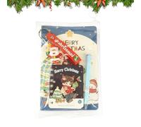 Rukjmqi Kit Di Articoli Di Cancelleria Per Ragazze,Taccuino Di Natale Con Penna | Portachiavi Di Natale - Per Prendere Appunti E Scrivere Per La Scuola Per Studenti A Casa In Aula Per Studio E Festa