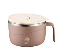 Rukjmqi per Noodles Istantanei con Bacchette,Tazze da Zuppa Portatili da 1,2L con Coperchio e Forchetta - da Pranzo in Acciaio 304,per Pho, Zuppa, Pasta, Porridge, Gumbo, Insalata in Cucina e Stanza