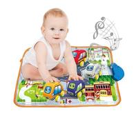 Rukjmqi Tappeto da strada per bambini, Tappeto da strada per auto - Tappeto educativo per il traffico musicale per l'apprendimento precoce dei bambini - Tappeto da strada alimentato a batteria Tappeti