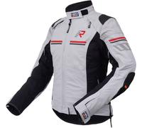 Rukka Armatou-R impermeabile Giacca tessile moto da donna, nero-grigio-rosso, taglia 34 per donne