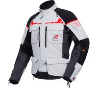 Rukka Ecuado-R Giacca tessile moto, Grigio chiaro/nero/rosso, Taglia 50